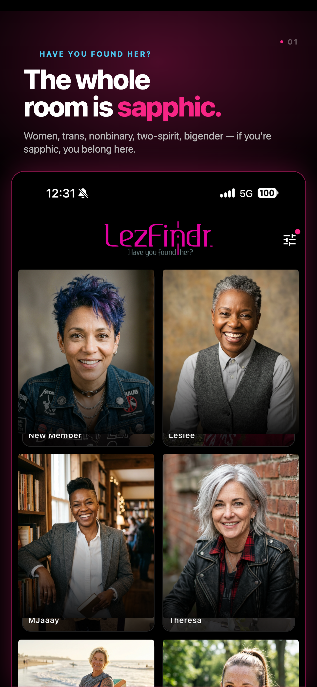 The whole room is sapphic — women, trans, and non-binary